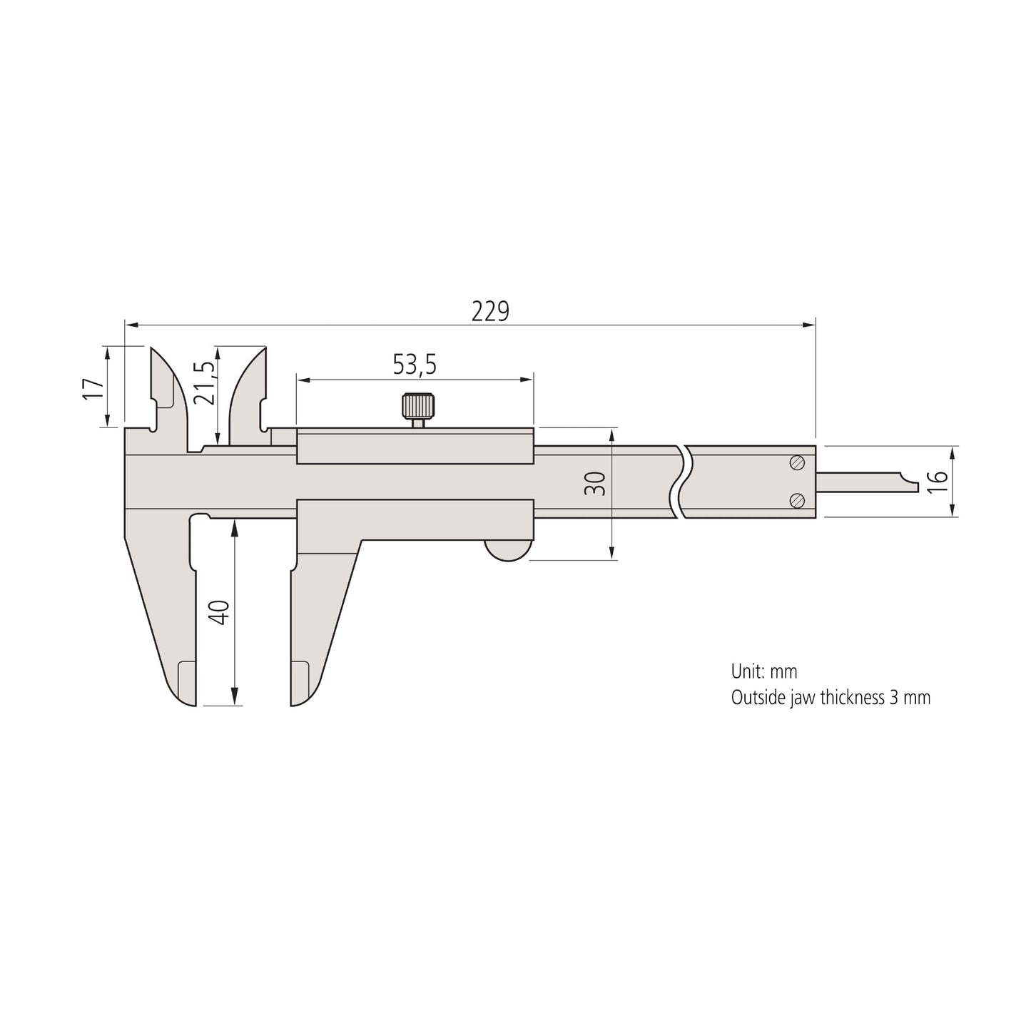 Mitutoyo 530-122 Vernier Caliper, Stainless Steel, 0-150mm Range, +/-0.03mm Accuracy, 0.02mm Resolution