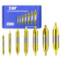 TJR© Set of 7pcs TiN Coated Center Drills - 1mm, 1.5mm, 2mm, 2.5mm, 3mm, 4mm, 5mm - High-Speed Steel (HSS) Precision Drilling Tool Kit