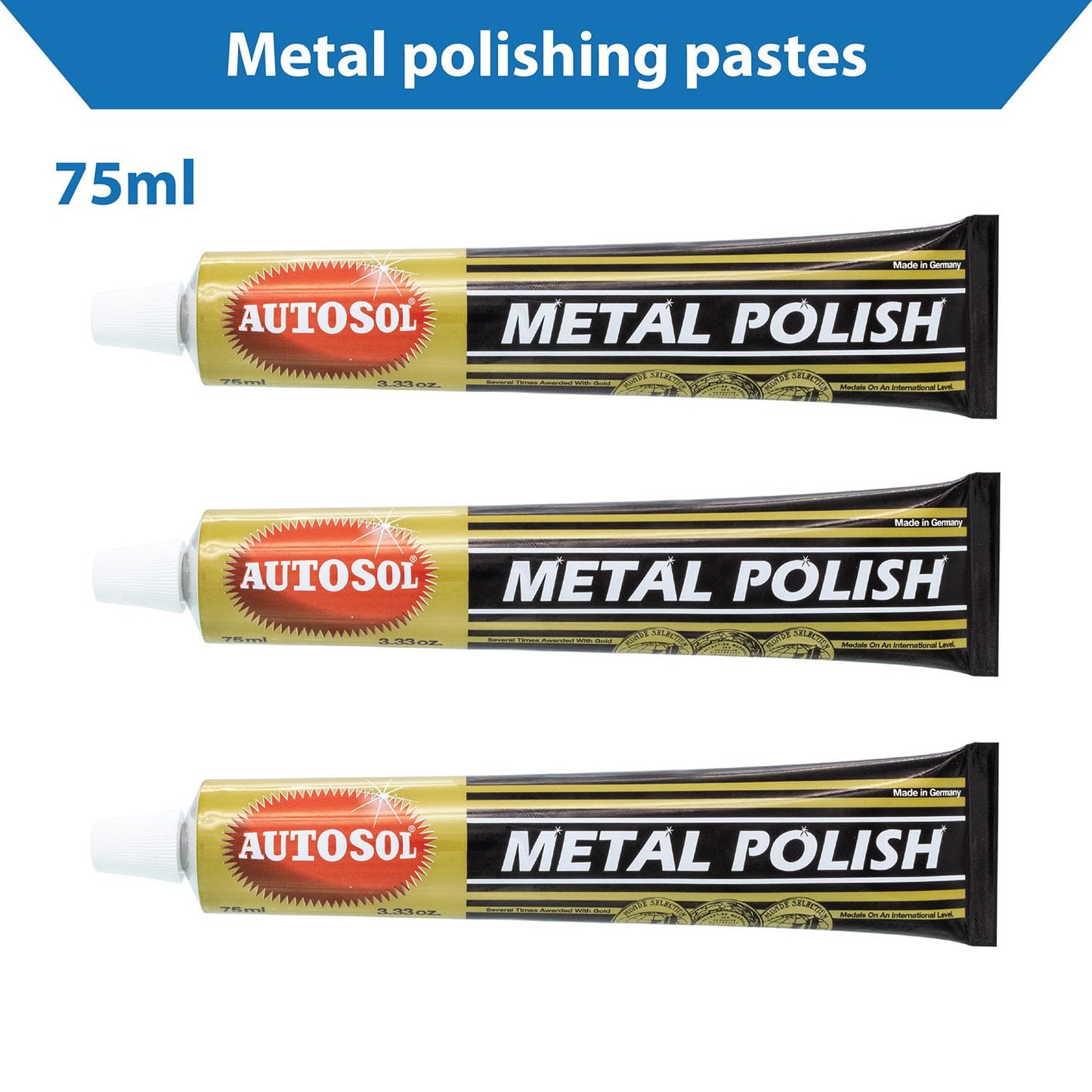 TJR® Polishing Kit – 3pcs Polishing Paste, Buffing Wheel with Arbor, Abrasive Scuffing Pad – Metal Polish Compatible also in Stainless Steel, Brass – Aluminum. Removes Small Scratches.