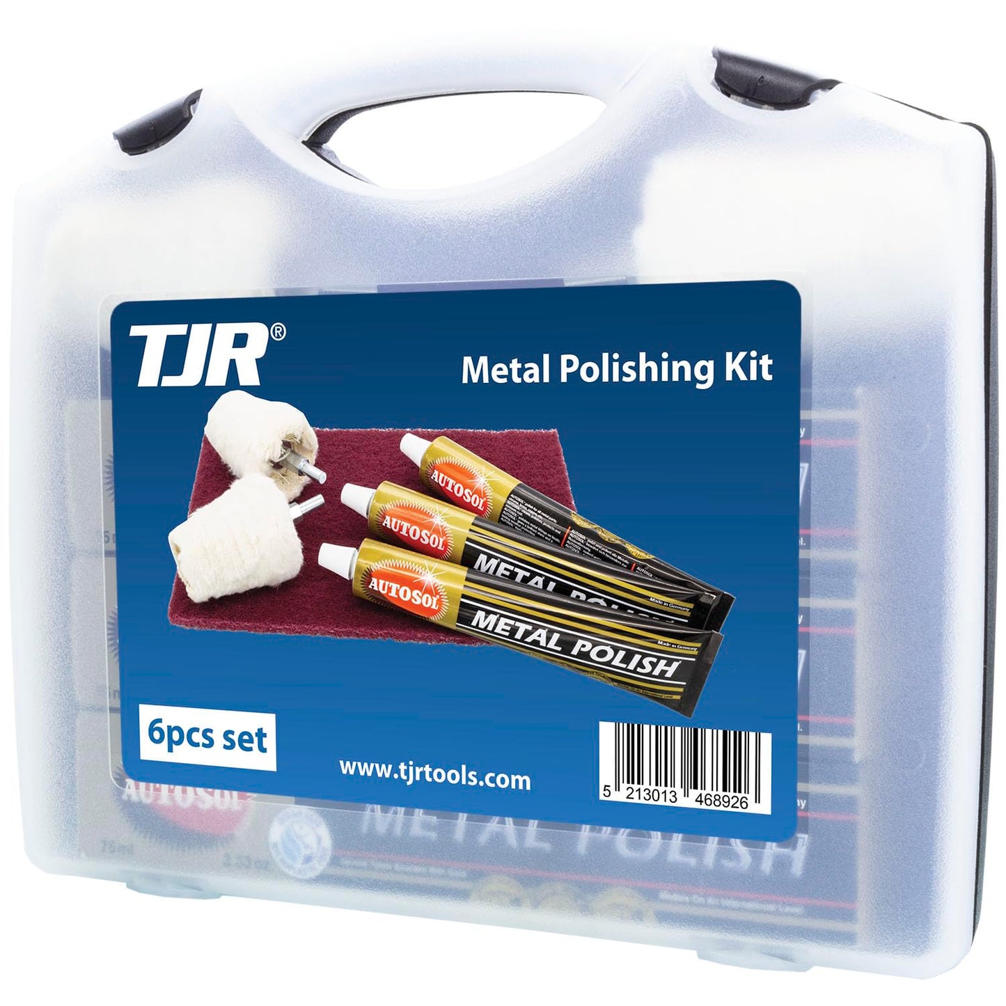 TJR® Polishing Kit – 3-Piece Polishing Paste with Abrasive Scuffing Pad, 2-Piece Polishing Mops – Metal Polish Compatible with Stainless Steel, Brass – Aluminum Polishing Kit Removes Small Scratches